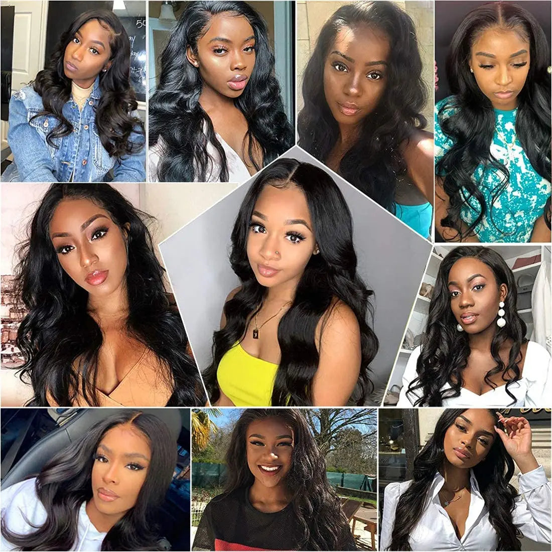 Body Wave Bundles Human Hair With Frontal 100% Natural Human Hair Extensions 3 Bundles With13x4 Transparent Lace Frontal Closure