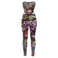 Trinity Tattoo Print Corset Bodysuit – Strapless Party Jumpsuit House of Trinity
