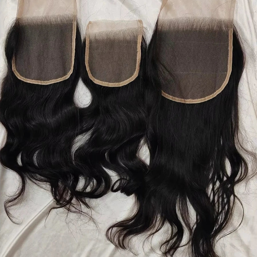 7x7 for Swiss Transparent Lace Closure 360 Lace Frontal 100% Indian Transparent Lace Closure Light Color Human Hair Extensions