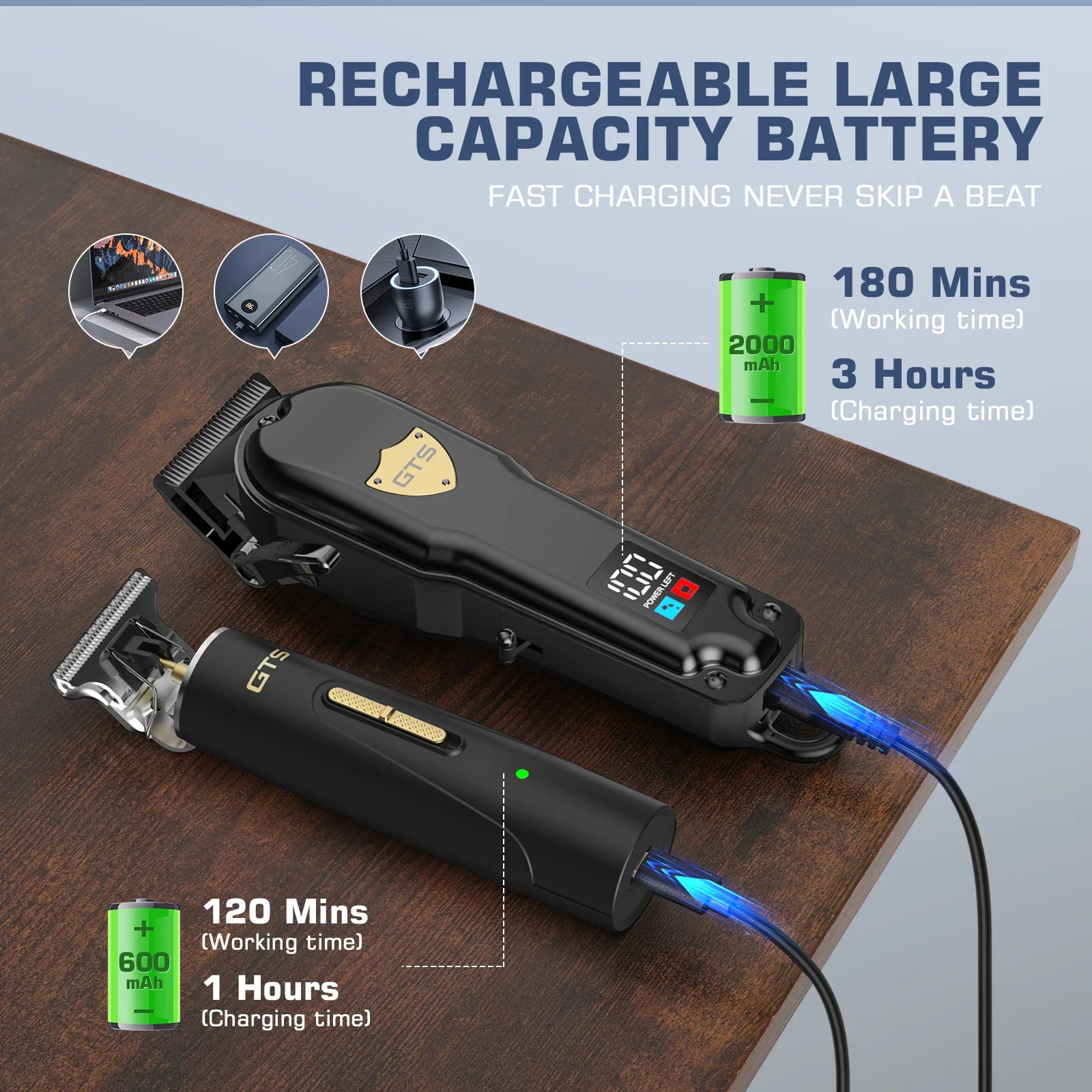 Trinity Hair Trimmer – Professional Cordless USB Rechargeable