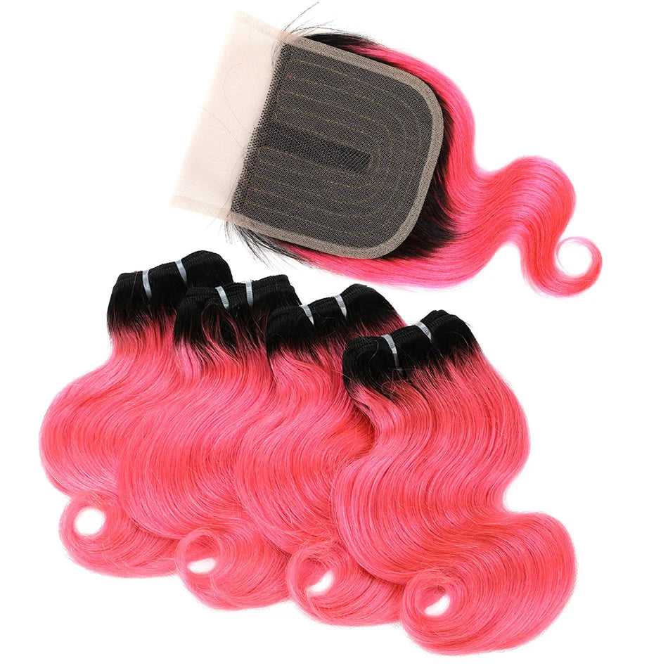 Trinity Blonde Ombre Body Wave Bundles with Closure House of Trinity
