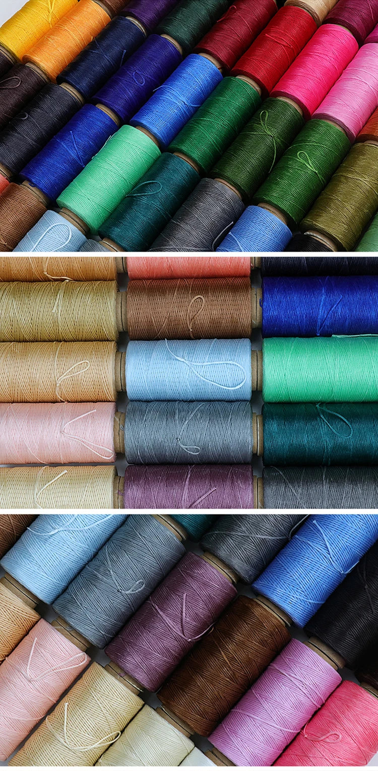 Flat Waxed Thread for Leather Sewing Wax String Polyester Cord Craft Stitching Bag Bookbinding Sail Bracelet Braid Jewelry DIY