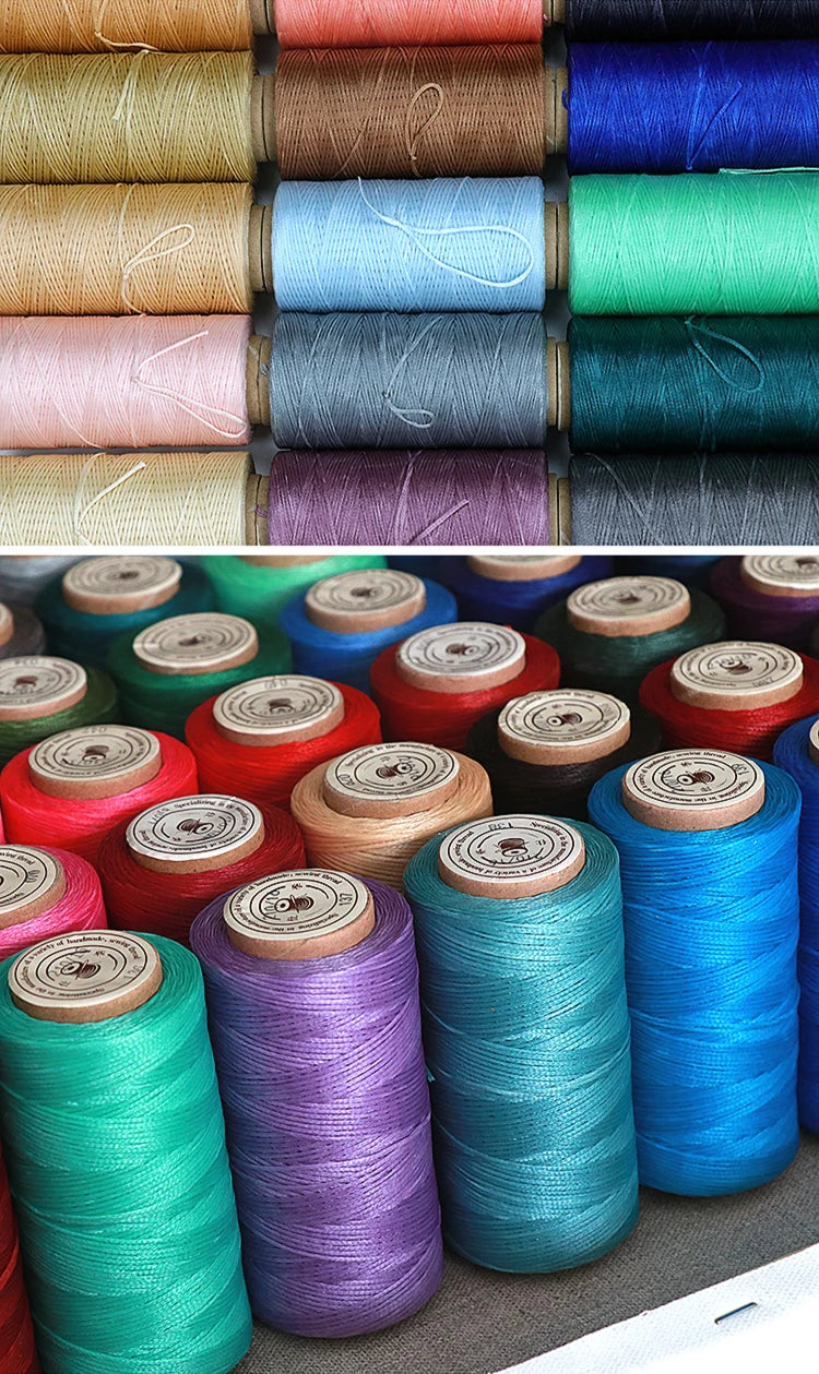 Flat Waxed Thread for Leather Sewing Wax String Polyester Cord Craft Stitching Bag Bookbinding Sail Bracelet Braid Jewelry DIY