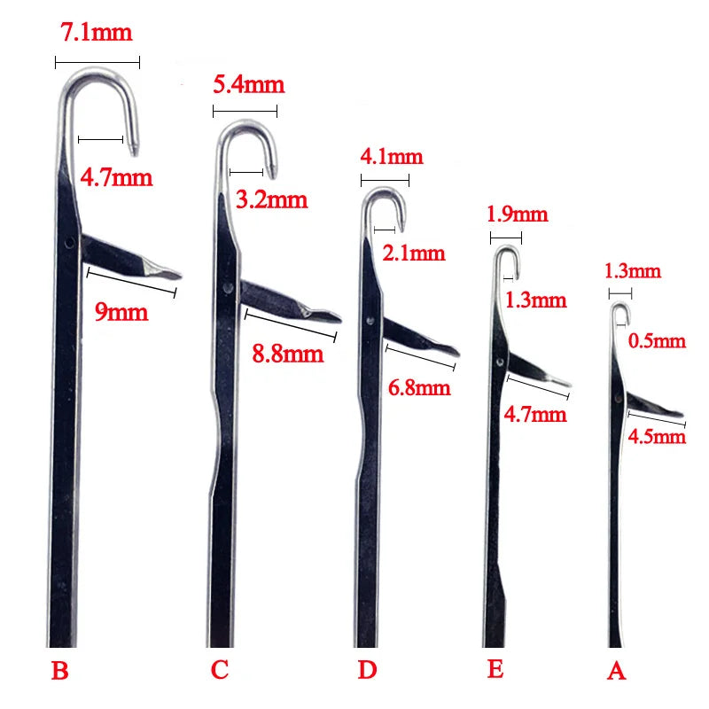 5Pcs/Set Latch Hook Set Crochet Needle Dreadlocks Plastice Knitting Hair Extensions Styling Tool For Braiding Weave Wigs Craft