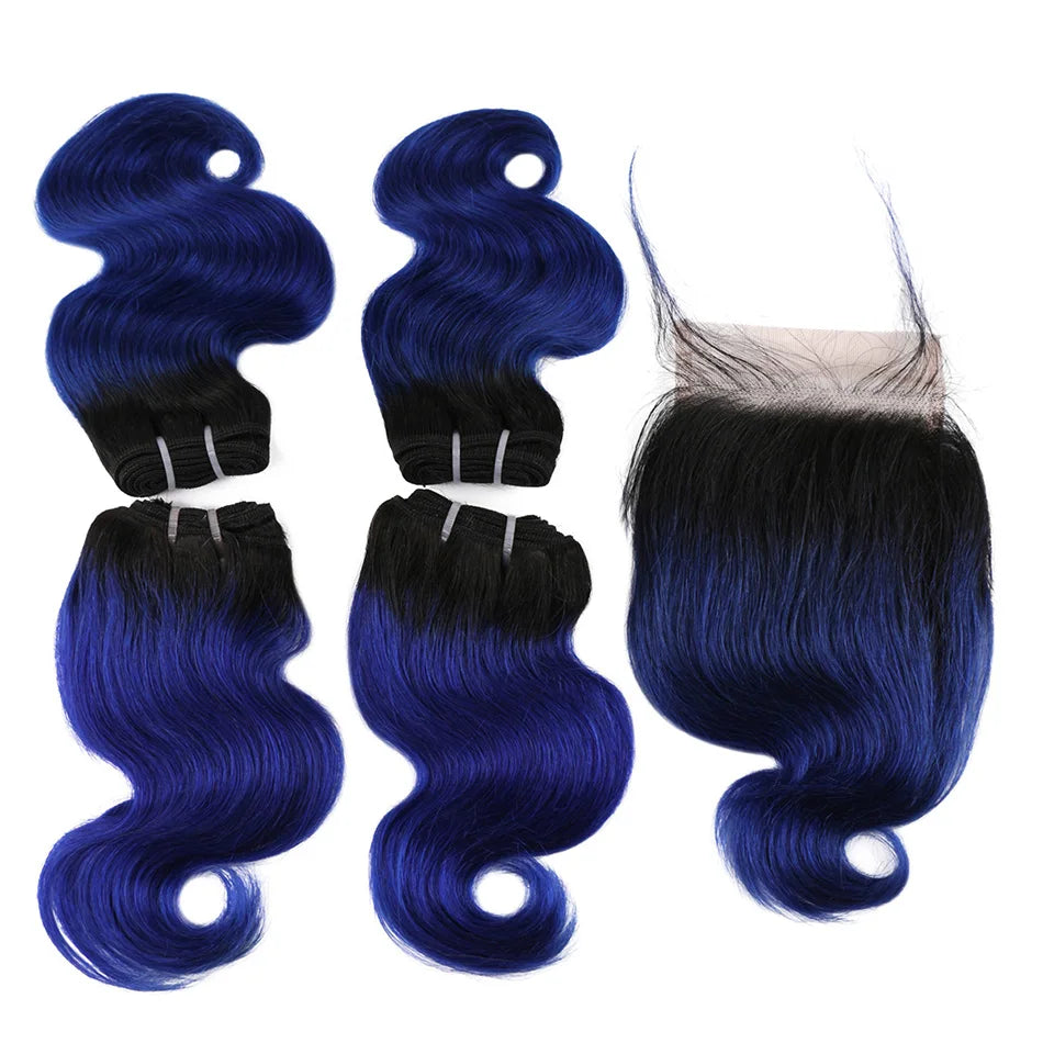 Trinity Blonde Ombre Body Wave Bundles with Closure