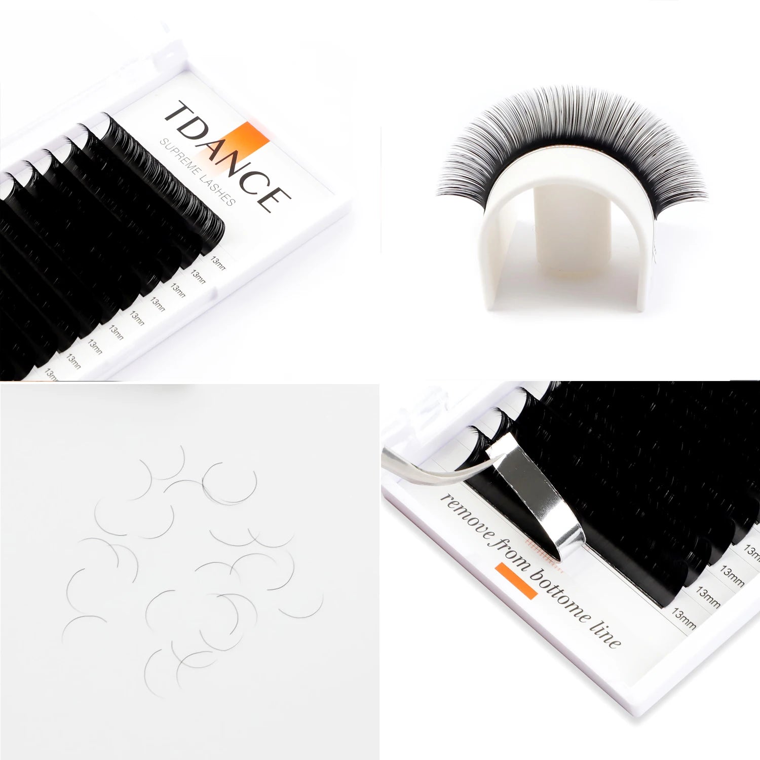 TDANCE Individual Eye Lash Extension 16Rows Soft Faux Mink Lashes Russian Volume Makeup Eyelashes Professionals Classic Eyelash
