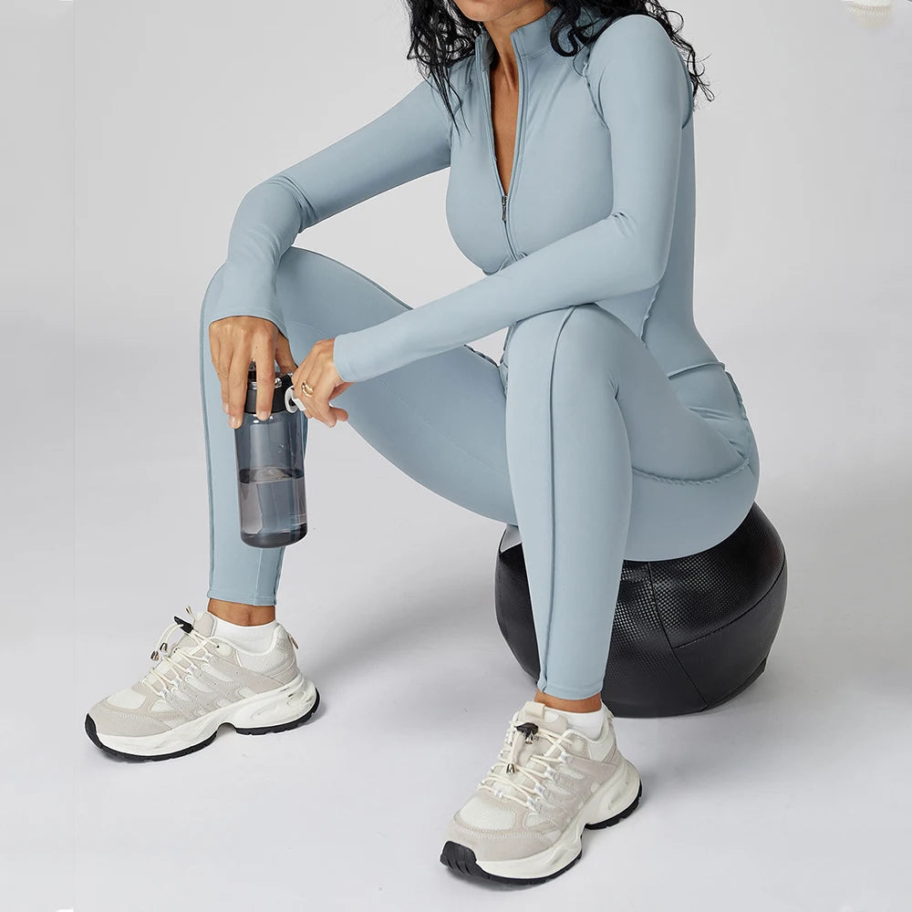 Trinity Power Bodysuit – Long-Sleeve Zip-Up Jumpsuit House of Trinity