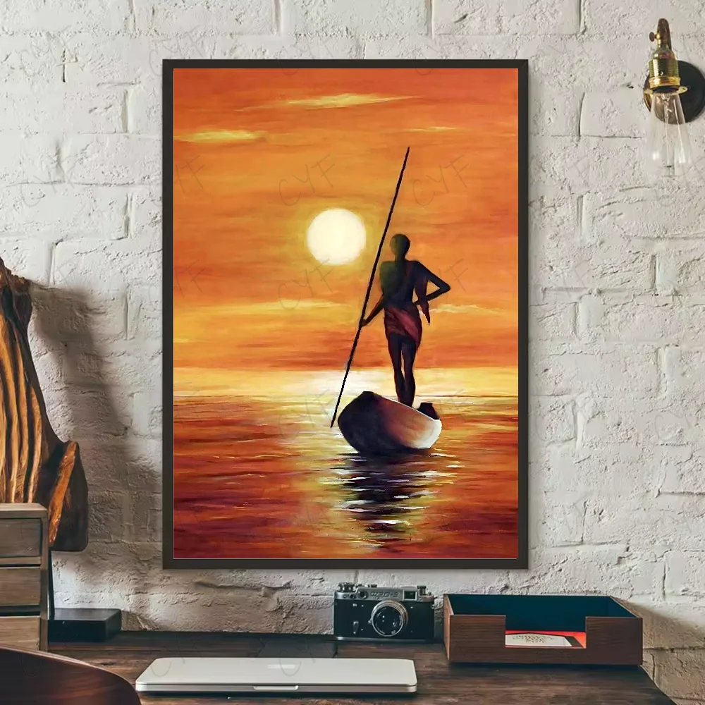 Abstract Painting African Living Poster HD art sticky wall waterproof home living room bedroom bar aesthetic decoration