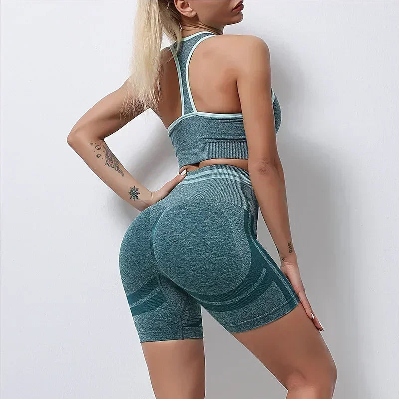 Trinity Seamless Yoga Set – Backless Top & High-Waist Pants House of Trinity