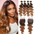 Trinity Ombre Body Wave Bundles with Closure House of Trinity