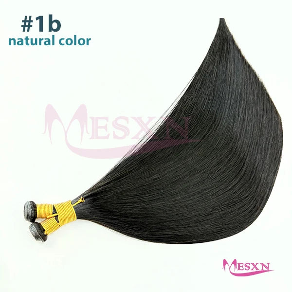 MESXN New Genius Hair Wefts Extensions Human Hair Weaves Bundles Real Human Natural Hair  Straight  Black Brown Blonde