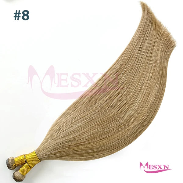 MESXN New Genius Hair Wefts Extensions Human Hair Weaves Bundles Real Human Natural Hair  Straight  Black Brown Blonde