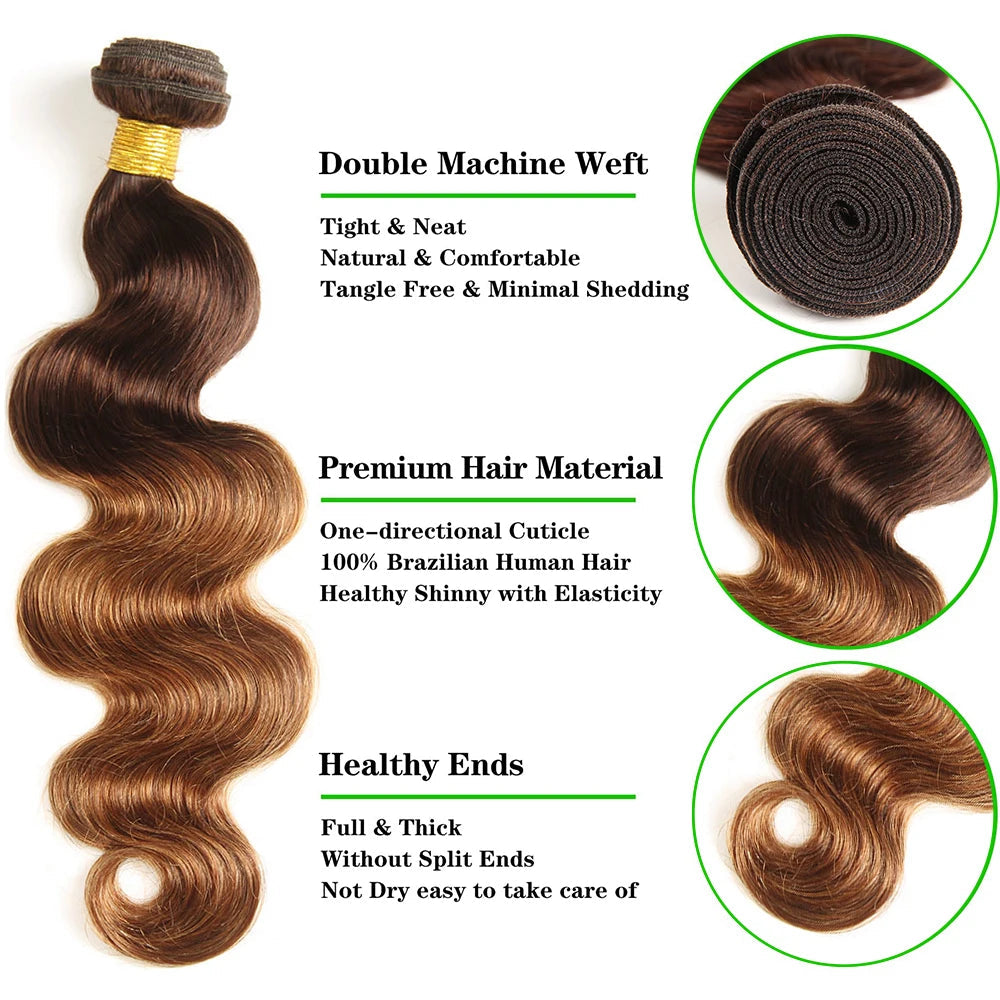 Trinity Ombre Body Wave Bundles with Closure House of Trinity