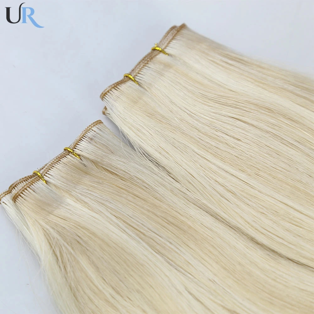 Genius Weft 100% Natural Human Hair Weft Straight Invisible Hair Extensions For Women 100G Double Drawn Hairpiece Hair Bundles