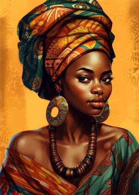 Trinity African Woman Wall Art – Abstract Canvas Print House of Trinity