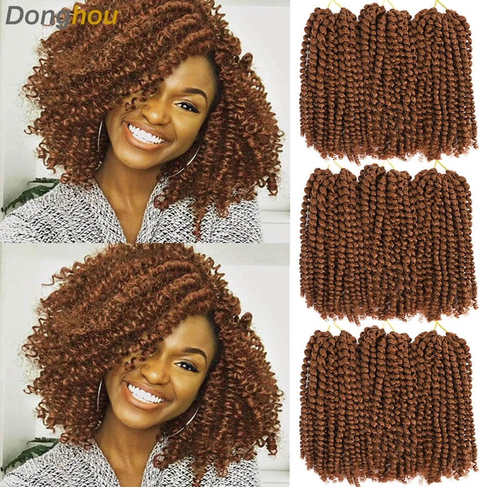 Trinity Kinky Curly Crochet Hair – 8 Inch Short Passion Twist