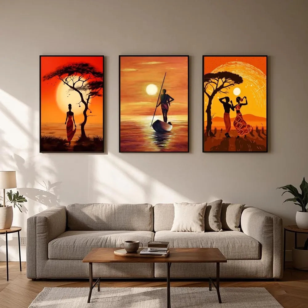 Abstract Painting African Living Poster HD art sticky wall waterproof home living room bedroom bar aesthetic decoration