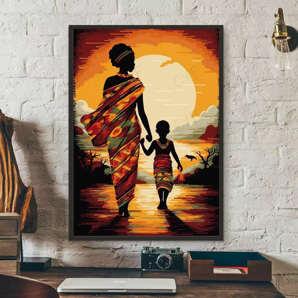 Abstract Painting African Living Poster HD art sticky wall waterproof home living room bedroom bar aesthetic decoration