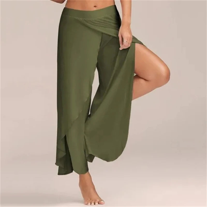 Trinity Crossover Wide-Leg Yoga Pants House of Trinity