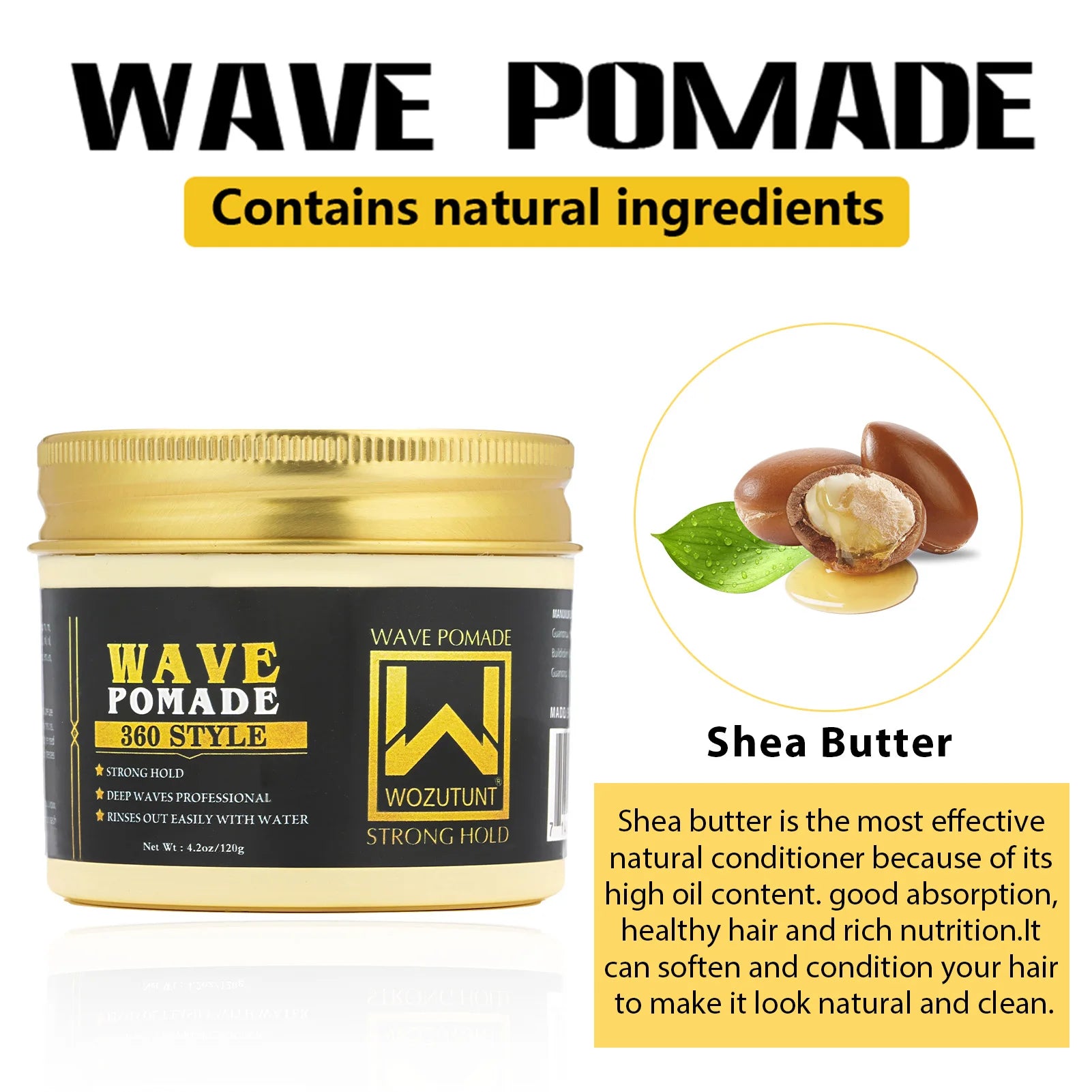 Trinity 360 Wave Pomade Kit – Shea Butter with Tools