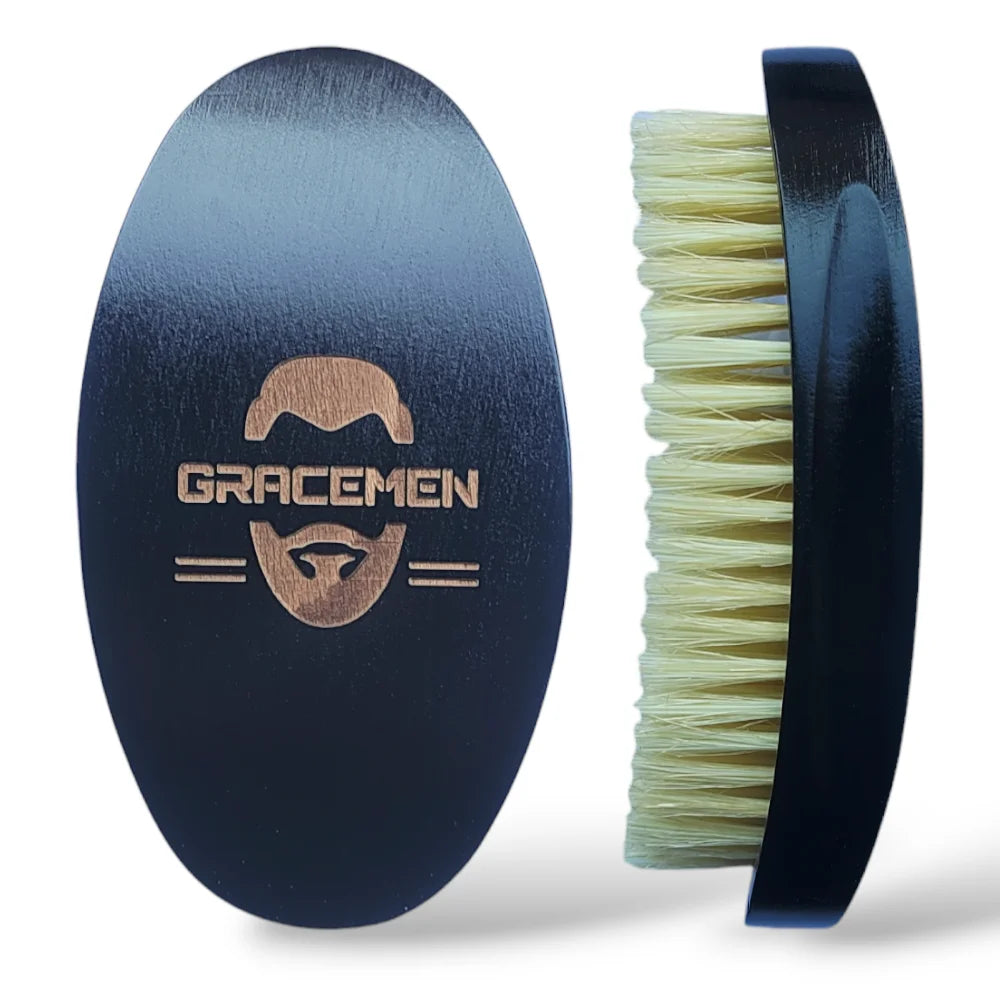 Trinity 360 Wave Brush – Curved Wooden Handle for Men