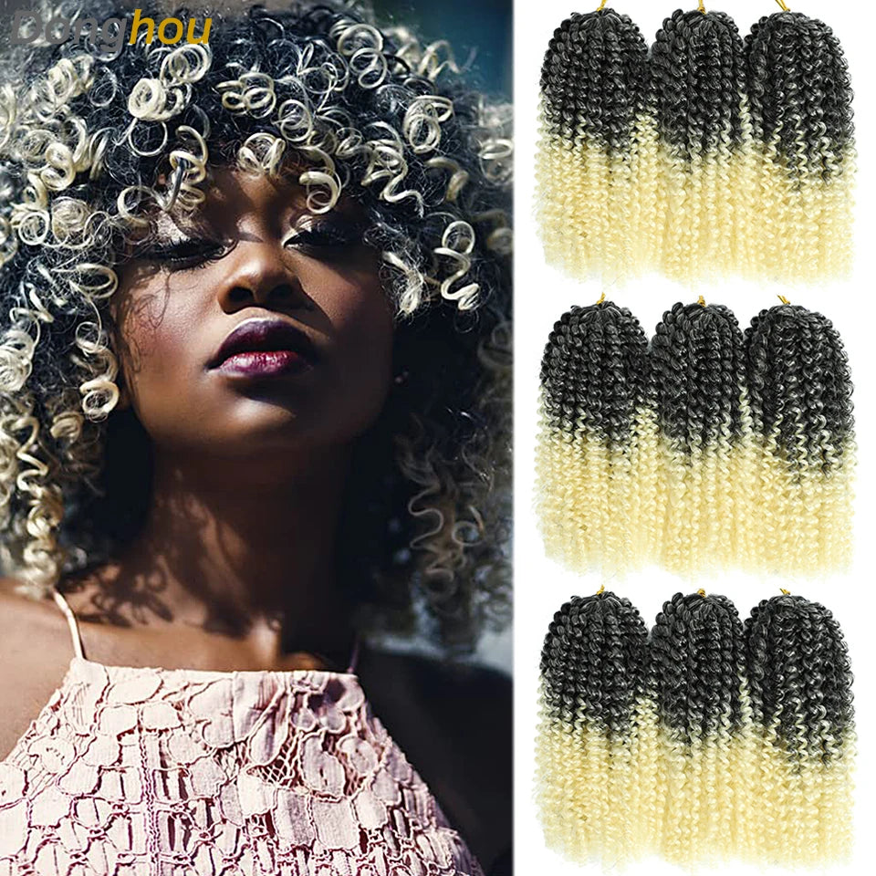 Trinity Kinky Curly Crochet Hair – 8 Inch Short Passion Twist