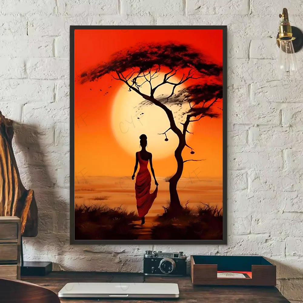 Abstract Painting African Living Poster HD art sticky wall waterproof home living room bedroom bar aesthetic decoration