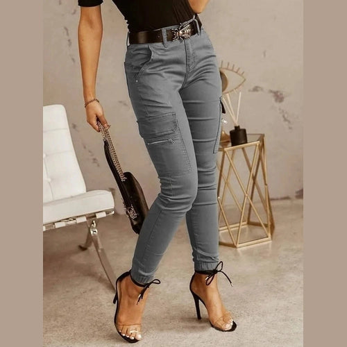 Trinity Multi-Pocket Slim Trousers – Low Waist Casual House of Trinity