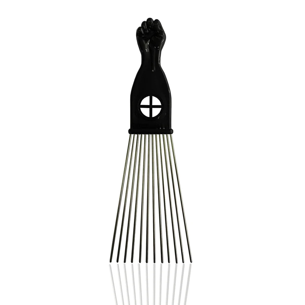 Black Metal African American Pick Comb Hair Combs Hair Comb for Hairdressing Styling Tool Salon Barber Shop