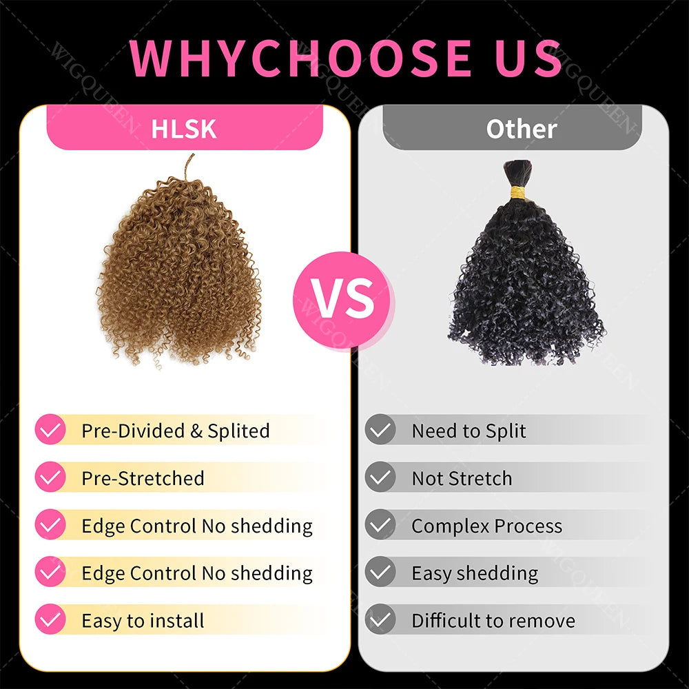 427 Highlight Feather Crochet Human Hair Extension For Braid Kinky Curly Pre-Separated Knotless Small Spirals Curly Crochet Hair