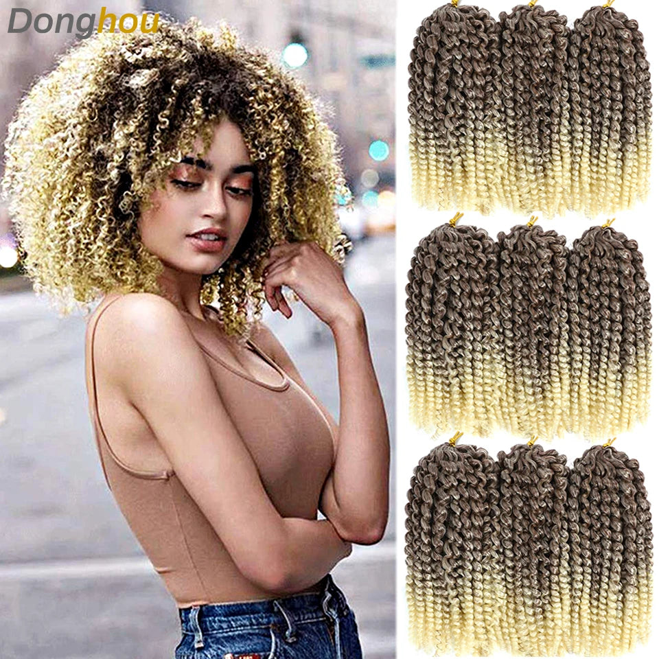 Trinity Kinky Curly Crochet Hair – 8 Inch Short Passion Twist