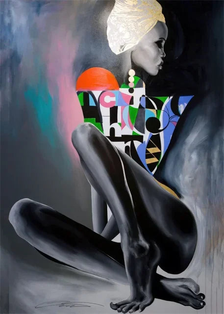 Trinity African Woman Wall Art – Abstract Canvas Print House of Trinity