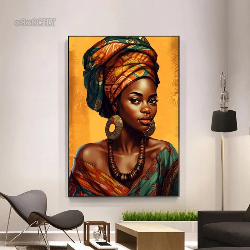 Trinity African Woman Wall Art – Abstract Canvas Print House of Trinity