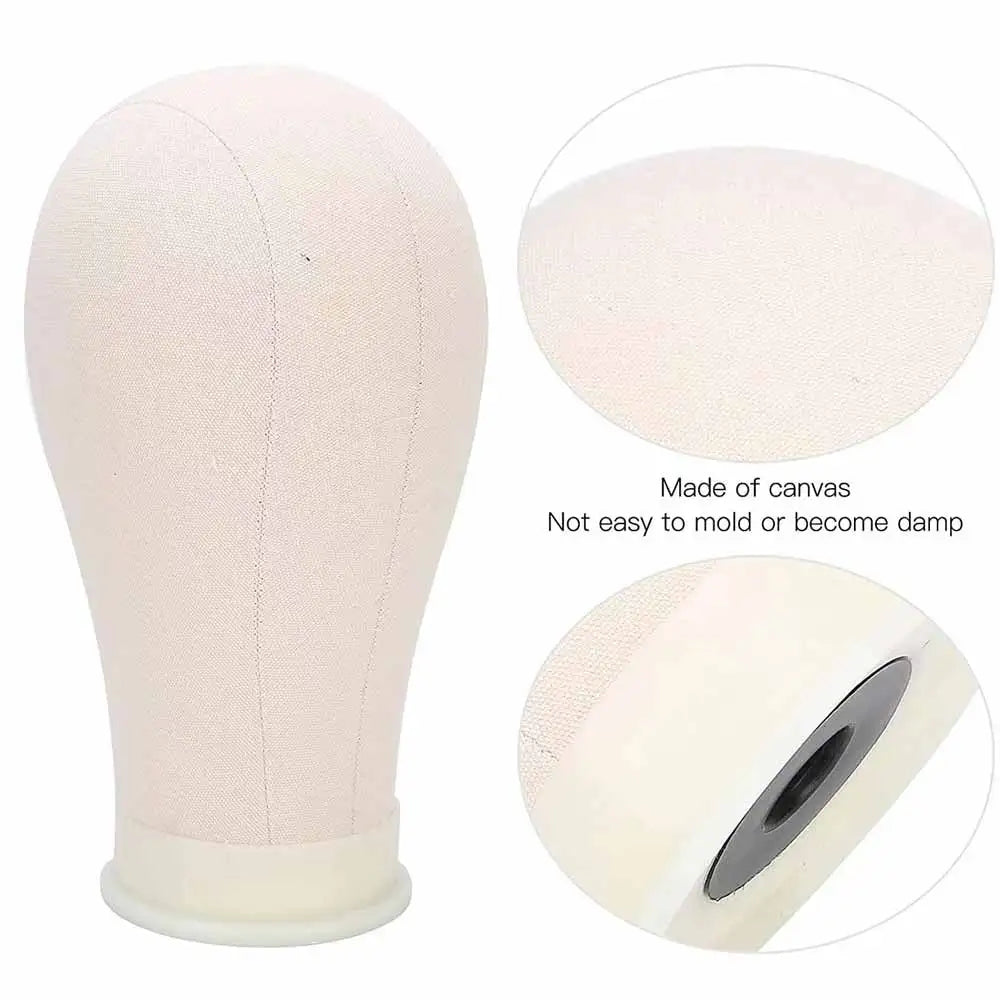 21inch 23inch Wig Head Mannequin Head with Wig Stand ,Manikin Canvas Head for Wigs Making Display with pins