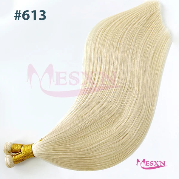 MESXN New Genius Hair Wefts Extensions Human Hair Weaves Bundles Real Human Natural Hair  Straight  Black Brown Blonde