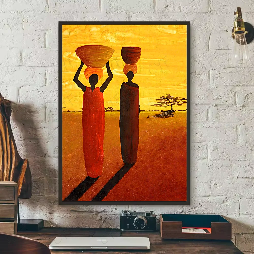 Abstract Painting African Living Poster HD art sticky wall waterproof home living room bedroom bar aesthetic decoration