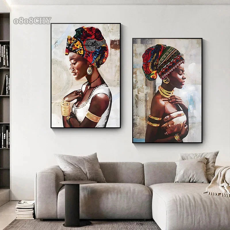Trinity African Woman Wall Art – Abstract Canvas Print House of Trinity