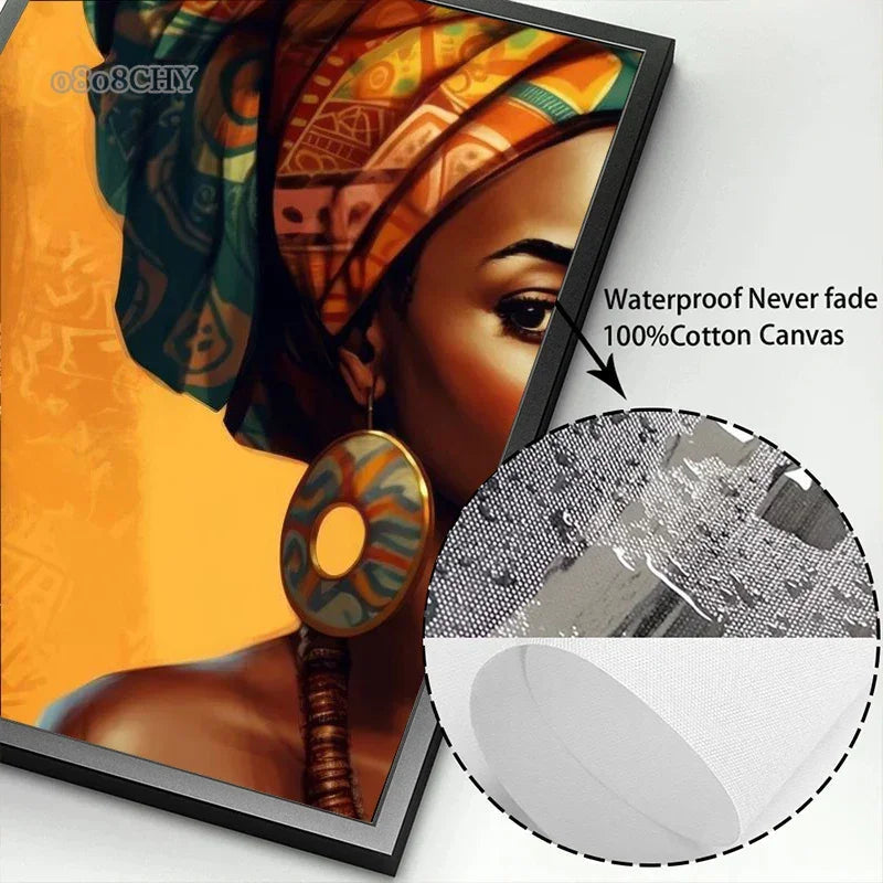 Trinity African Woman Wall Art – Abstract Canvas Print House of Trinity