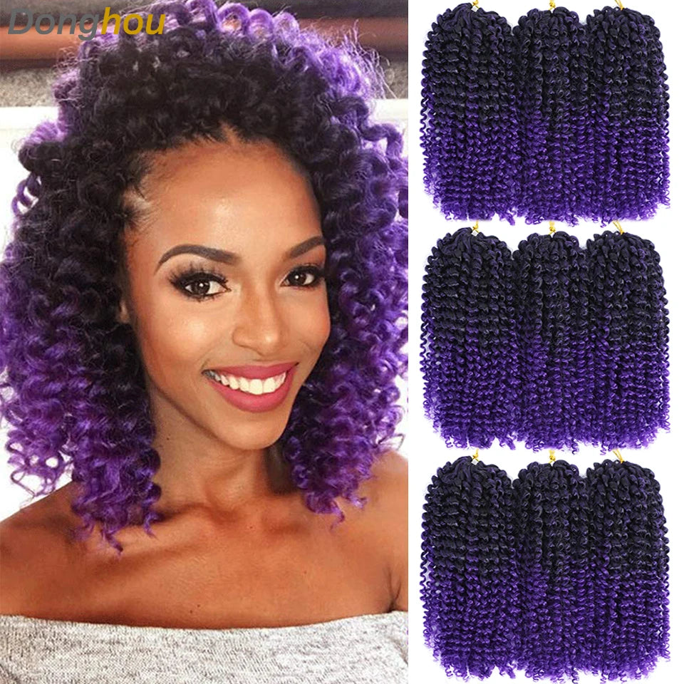 Trinity Kinky Curly Crochet Hair – 8 Inch Short Passion Twist