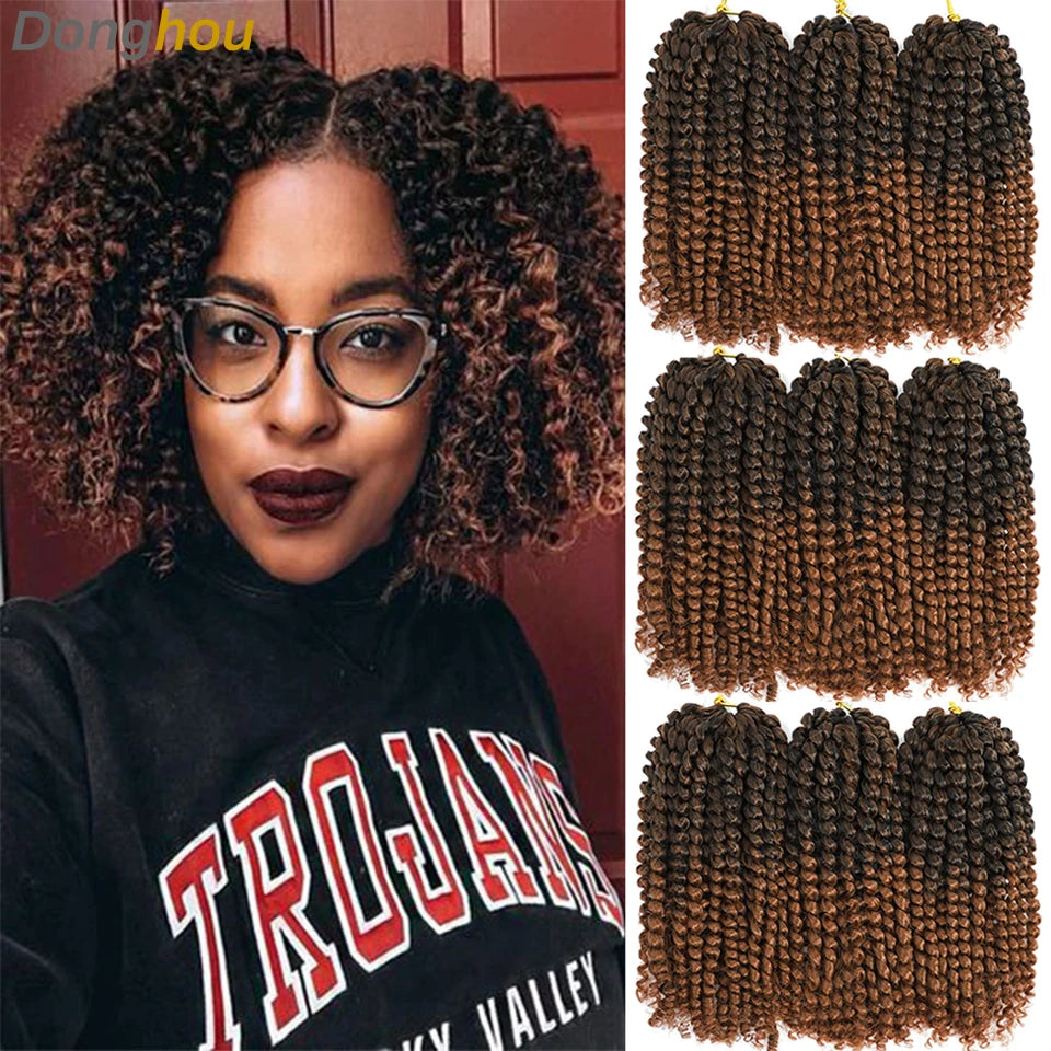 Trinity Kinky Curly Crochet Hair – 8 Inch Short Passion Twist
