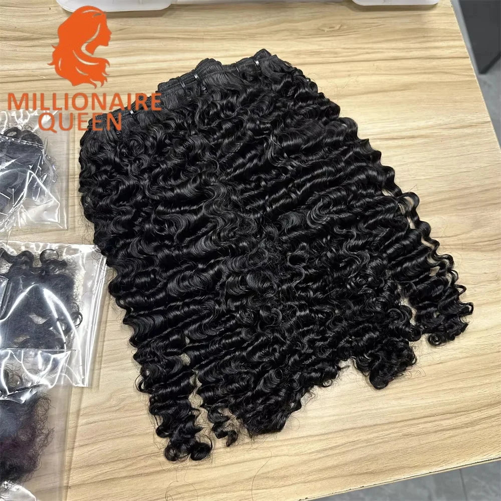 3C4A Burmese Curly Hair Bundles Virgin Human Hair Burmese Vietnamese Raw Human Hair Extensions Wholesale For Full Head 18A