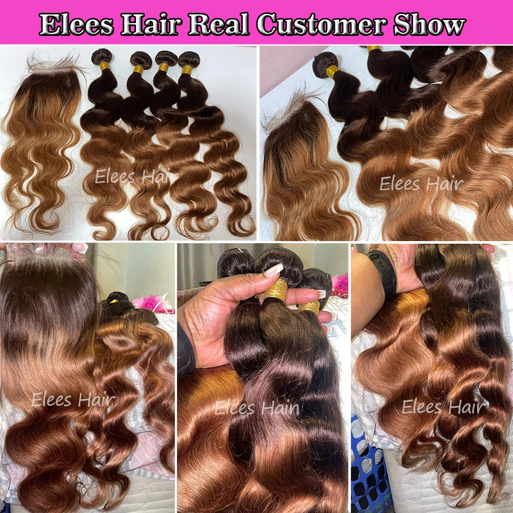 Trinity Ombre Body Wave Bundles with Closure House of Trinity