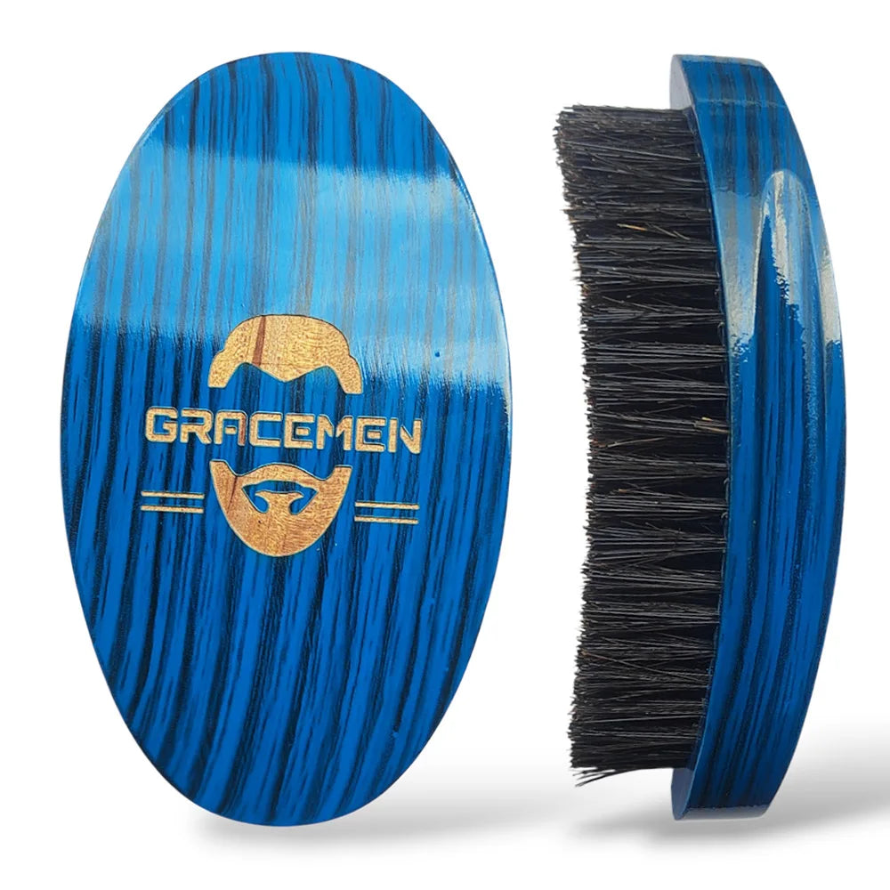 Trinity 360 Wave Brush – Curved Wooden Handle for Men