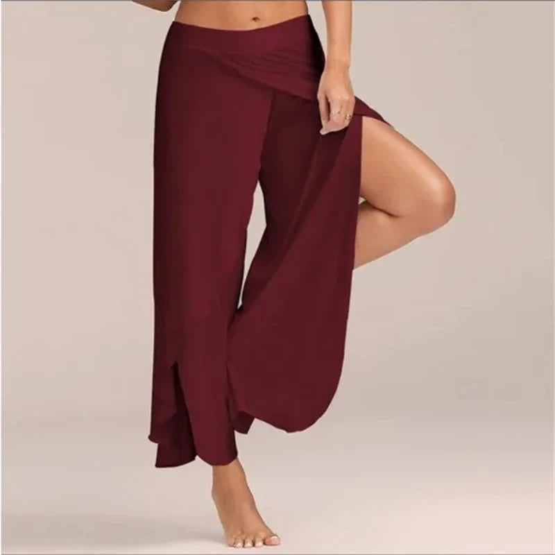 Trinity Crossover Wide-Leg Yoga Pants House of Trinity