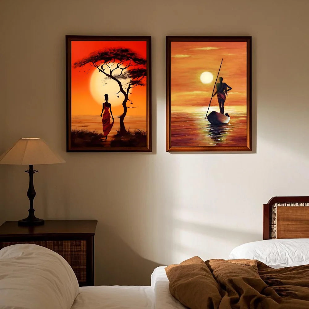 Abstract Painting African Living Poster HD art sticky wall waterproof home living room bedroom bar aesthetic decoration