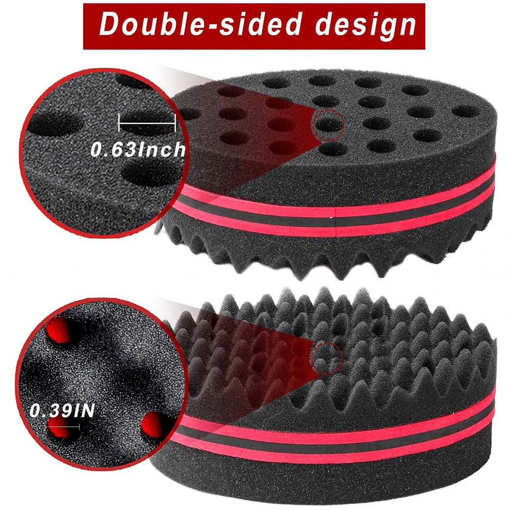 Double Sides Magic Twist Hair Brush Sponge Brush For Natural Afro Coil Wave Dread Sponge Brushes Hair Braids Braiding Hair