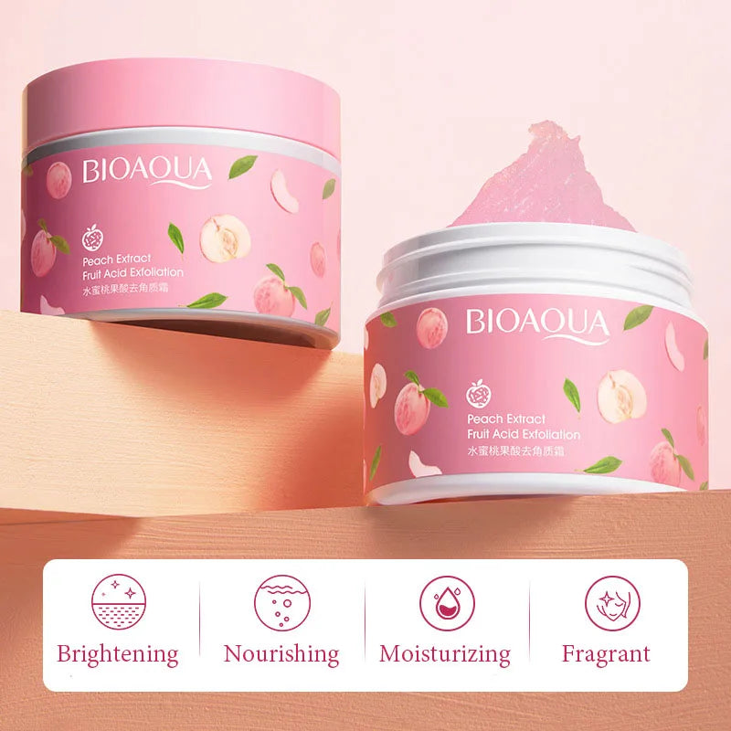 BIOAQUA Honey Peach Exfoliating Facial Cream Scrub Exfoliant Body Scrub Moisturizing Nourishing Exfoliator Face Cream Skin Care