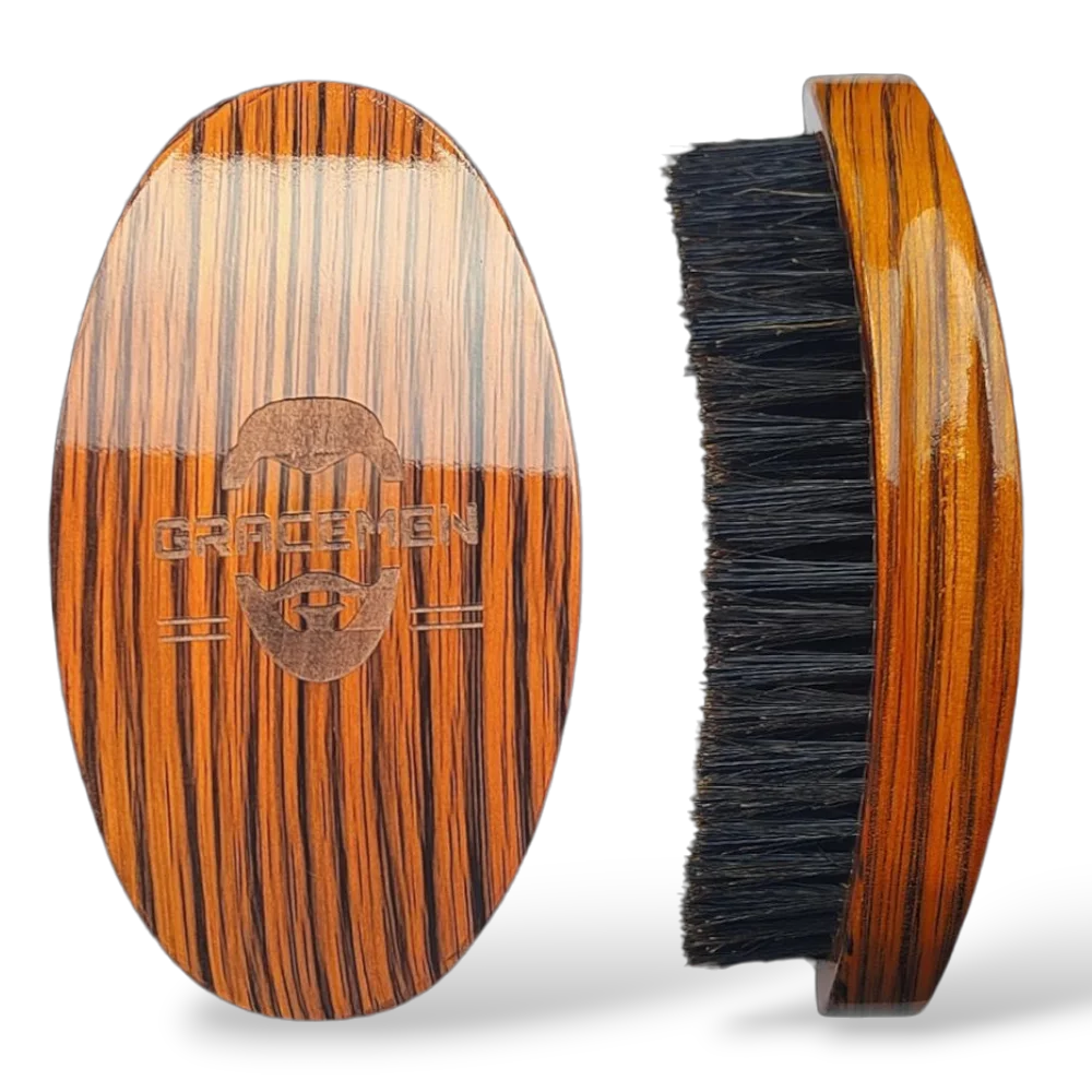 Trinity 360 Wave Brush – Curved Wooden Handle for Men