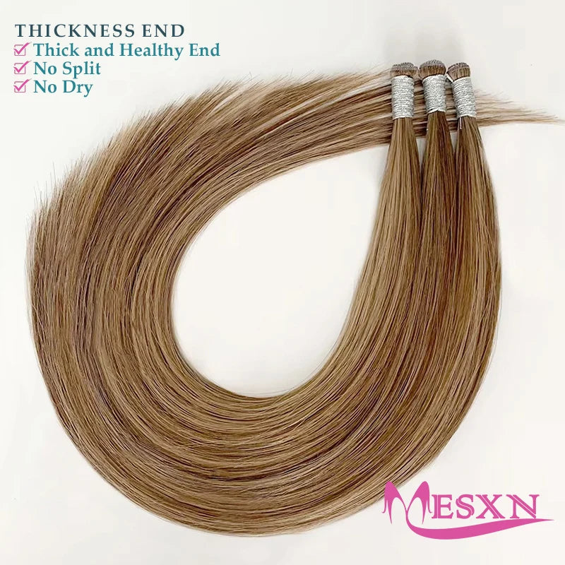 MESXN New Genius Hair Wefts Extensions Human Hair Weaves Bundles Real Human Natural Hair  Straight  Black Brown Blonde