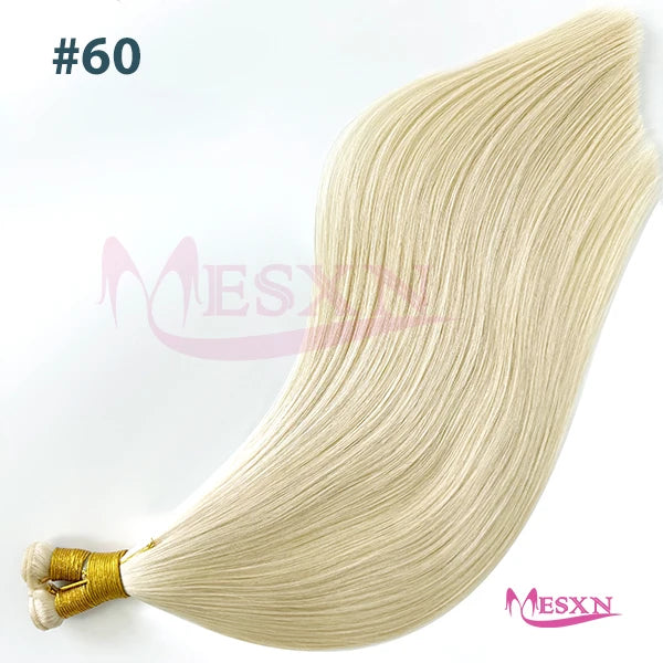 MESXN New Genius Hair Wefts Extensions Human Hair Weaves Bundles Real Human Natural Hair  Straight  Black Brown Blonde